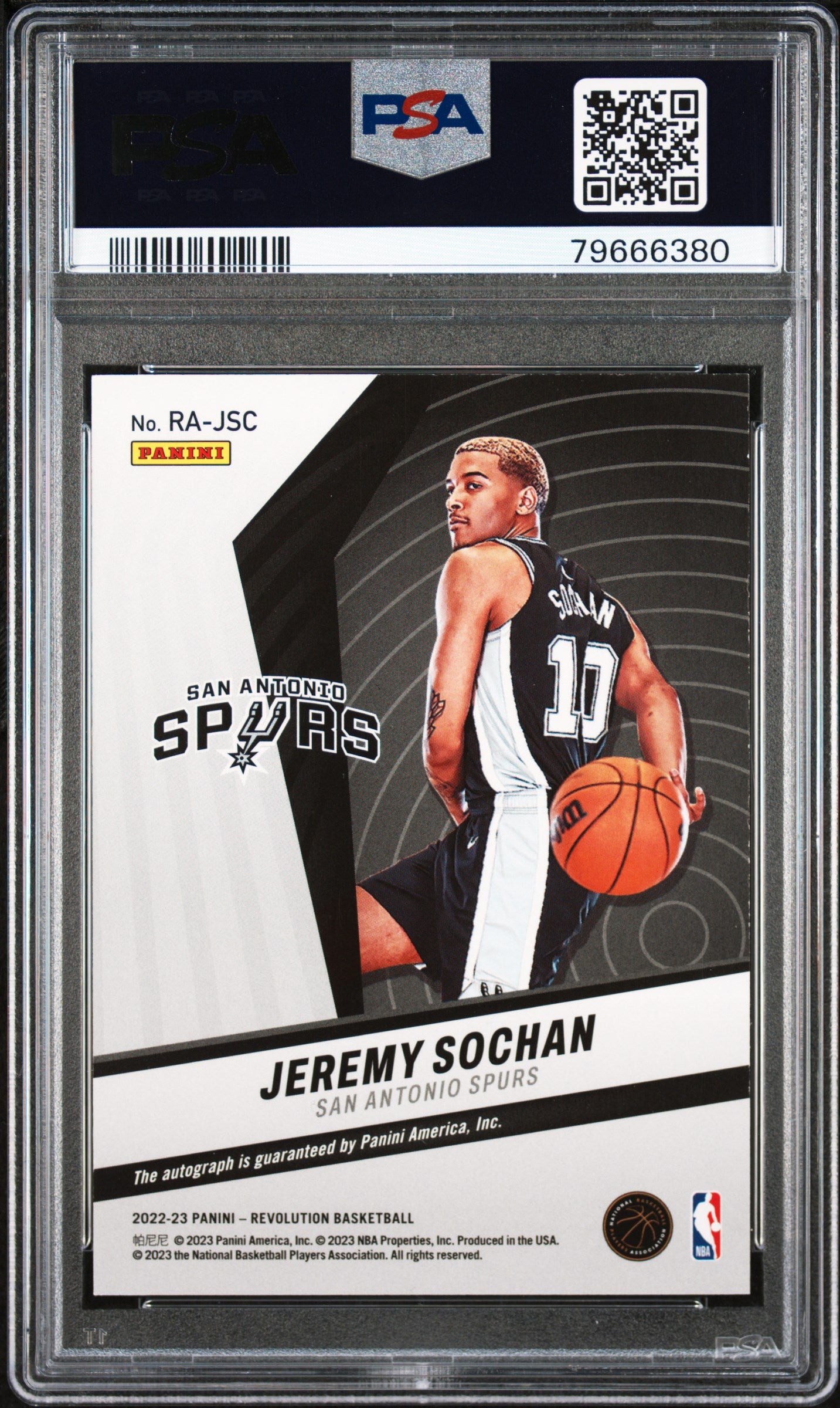 2022 Panini Revolution Rookie Autographs Basketball Jeremy Sochan #RAJSC PSA 10 - Papa Joey's Collectibles