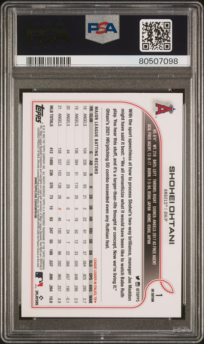 2022 Topps Uk Edition Baseball—Shohei Ohtani #1 —PSA 9