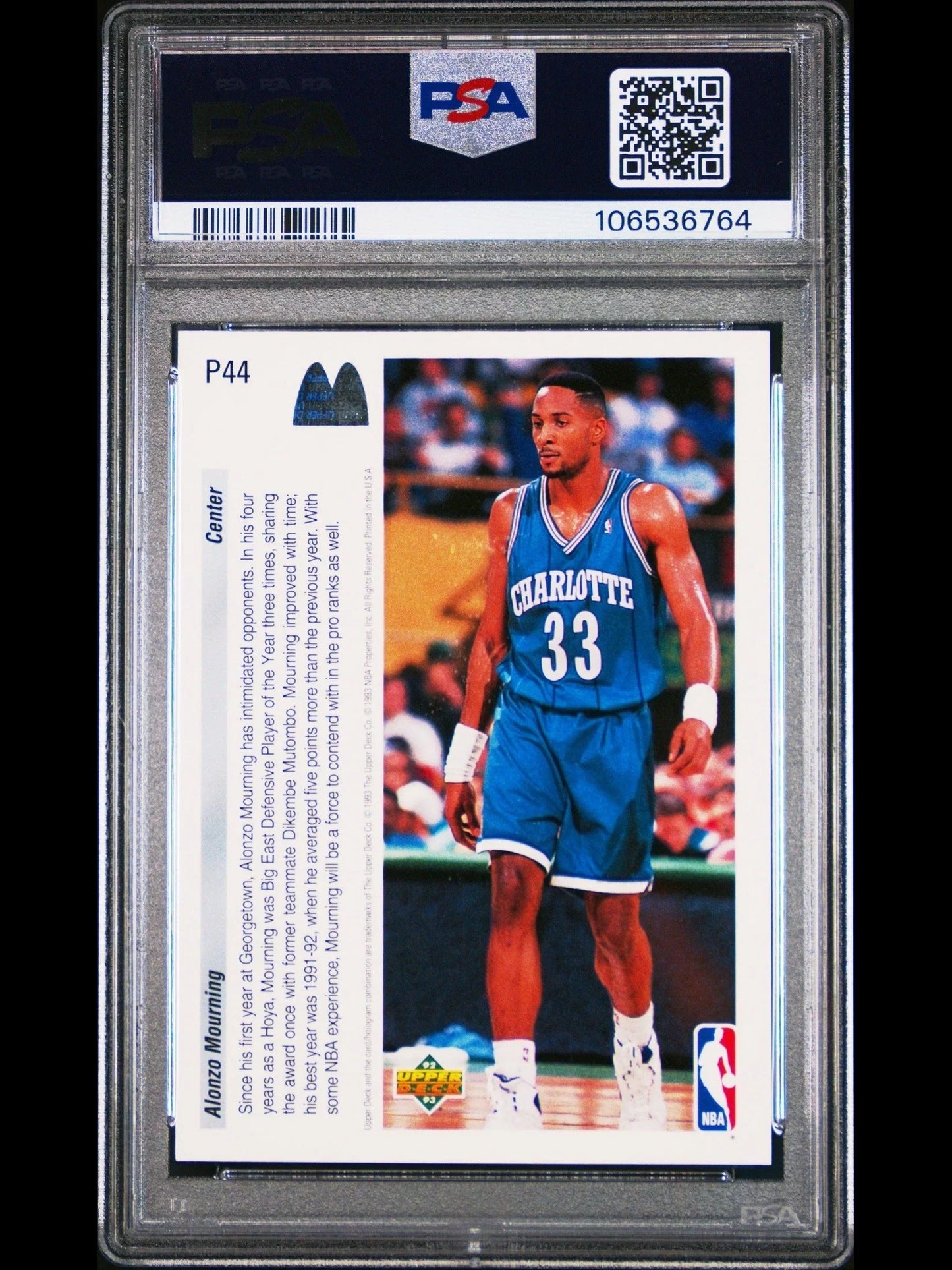 1992 Upper Deck Mcdonald's Basketball Alonzo Mourning #P44 PSA 9 - Papa Joey's Collectibles