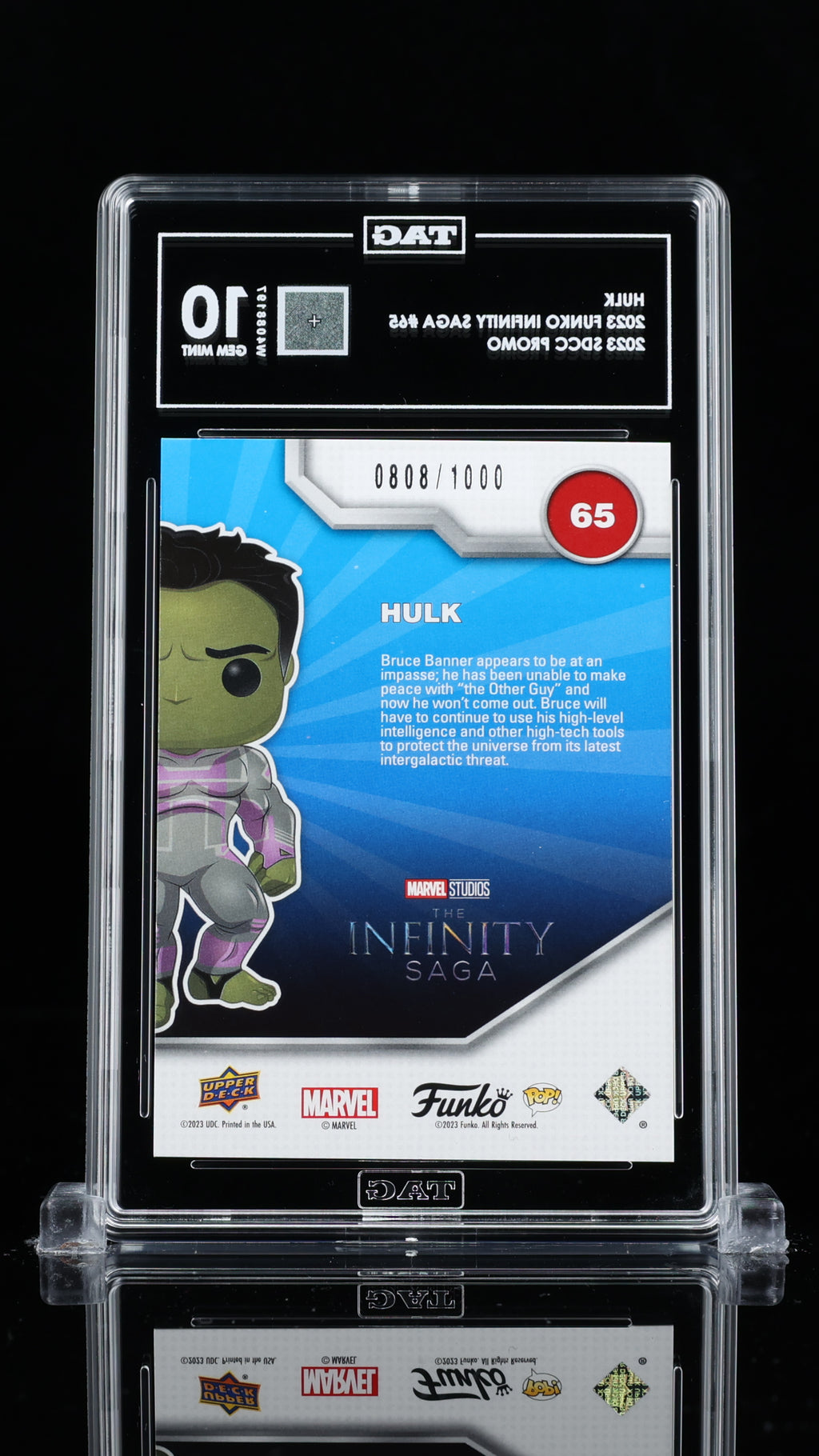 2023 Upper Deck Funko Infinity Saga Marvel—Hulk #65 (Promo)—TAG 10
