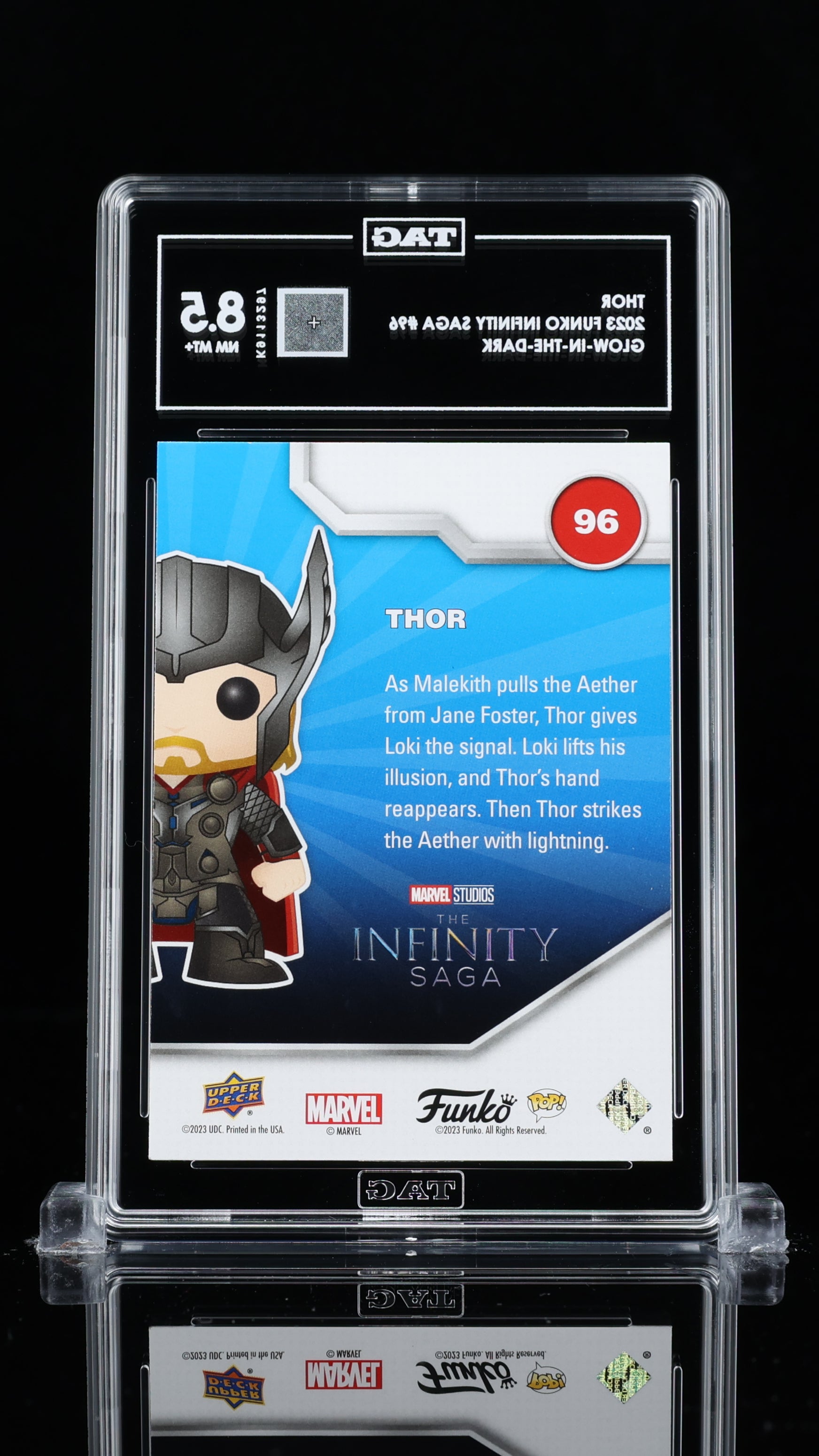2023 Upper Deck Funko Infinity Saga Marvel—Thor #96 Glow-in-the-Dark —TAG 8.5