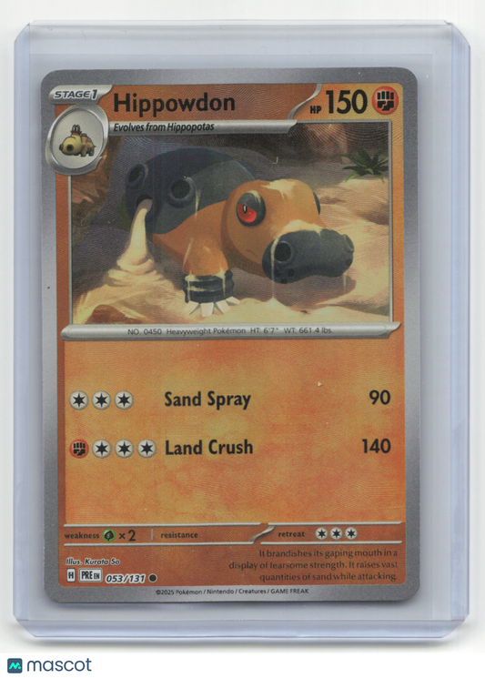 2025 Pokemon TCG Hippowdon Prismatic Evolutions #053/131 MasterBall Holo