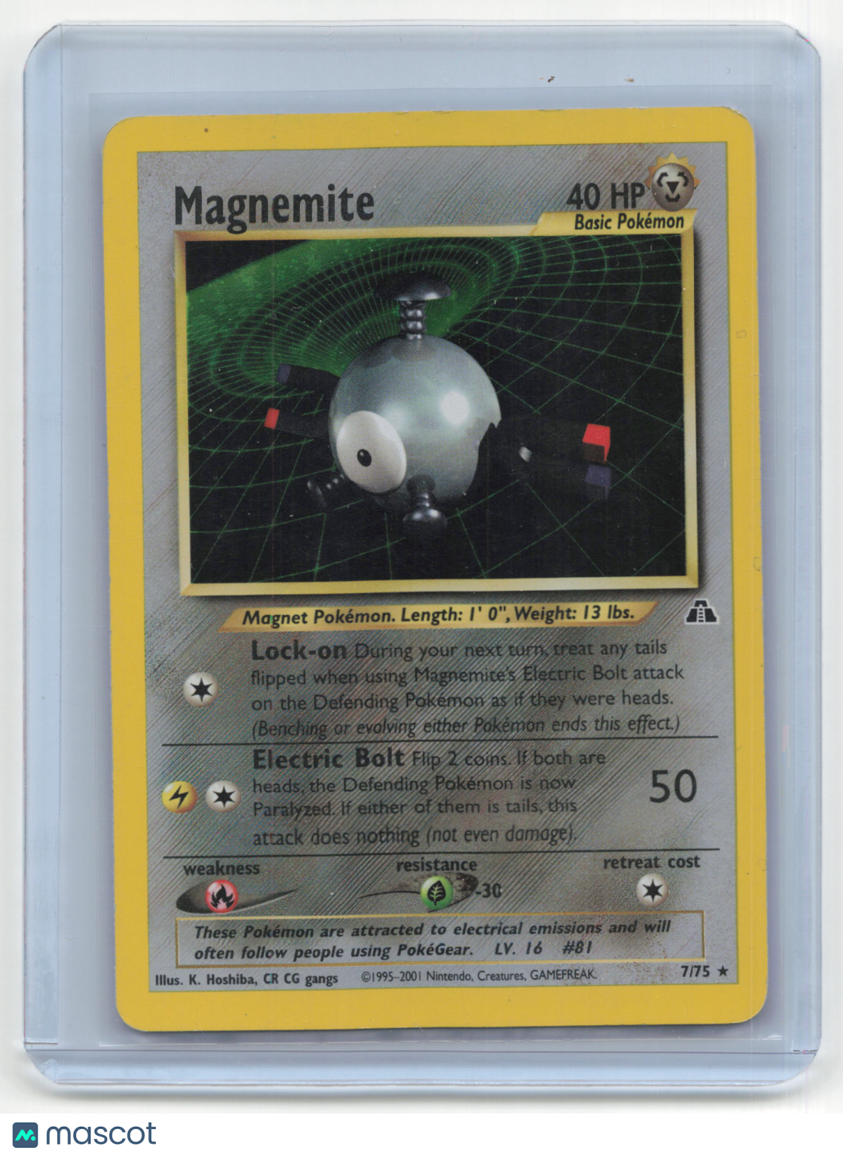 1999 Pokemon TCG Magnemite Neo Discovery #7/75 Heavily Played Holo - Papa Joey's Collectibles