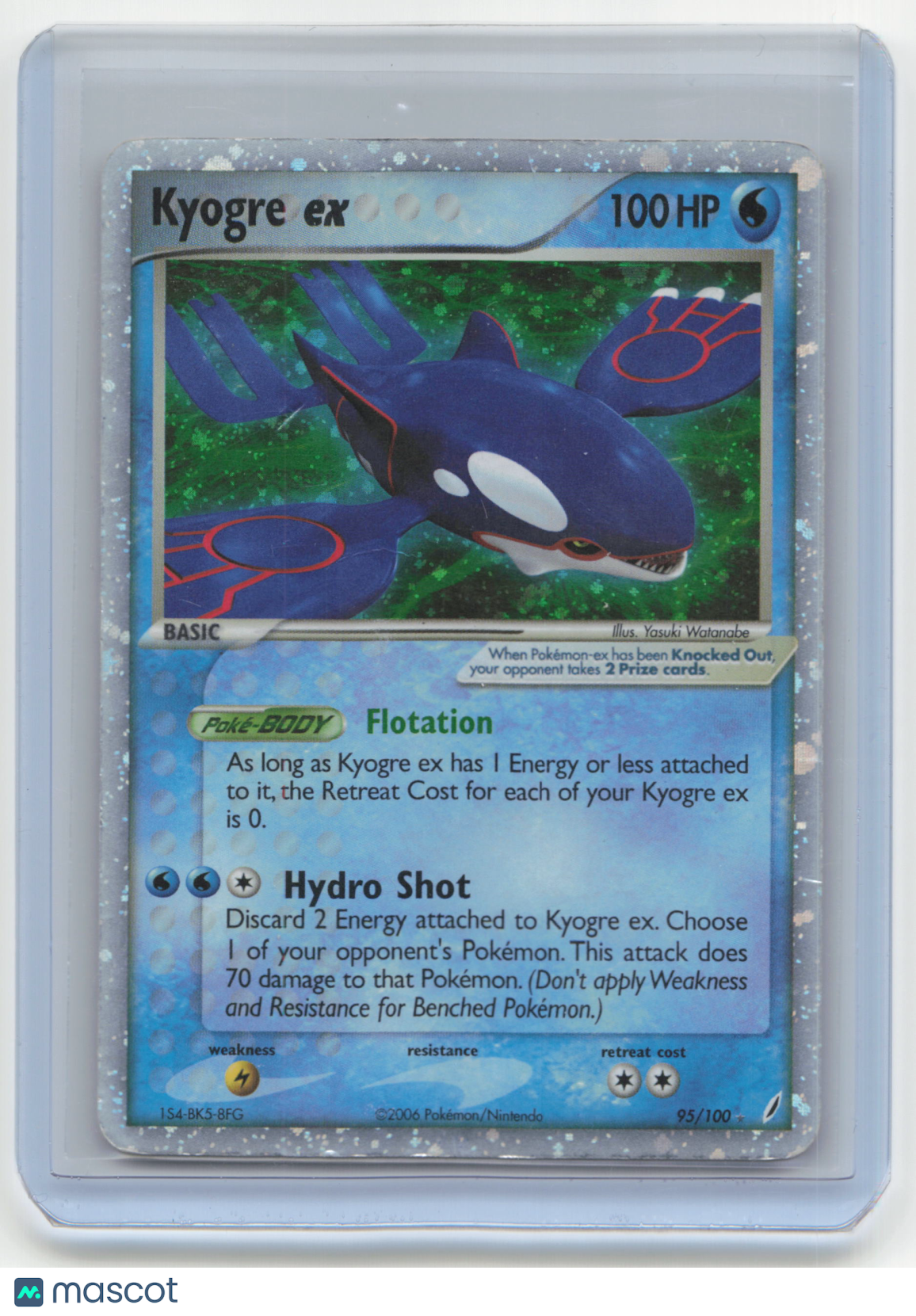 2006 Pokemon Kyogre EX EX Crystal Guardians #95/100 Damaged