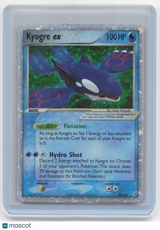 2006 Pokemon Kyogre EX EX Crystal Guardians #95/100 Damaged