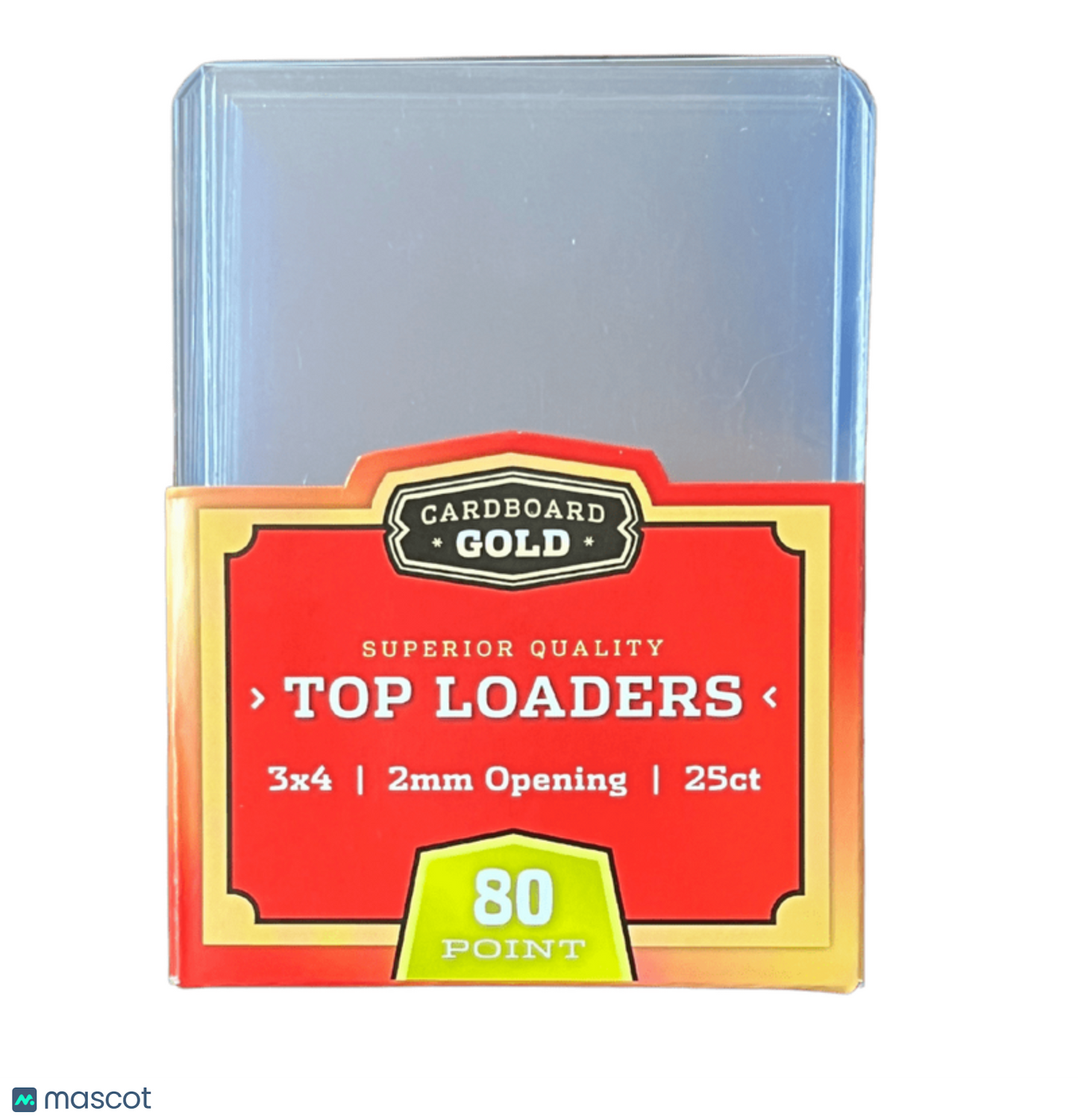 Cardboard Gold Standard 80 Pt. Clear 3" x 4" Toploader 25 ct.