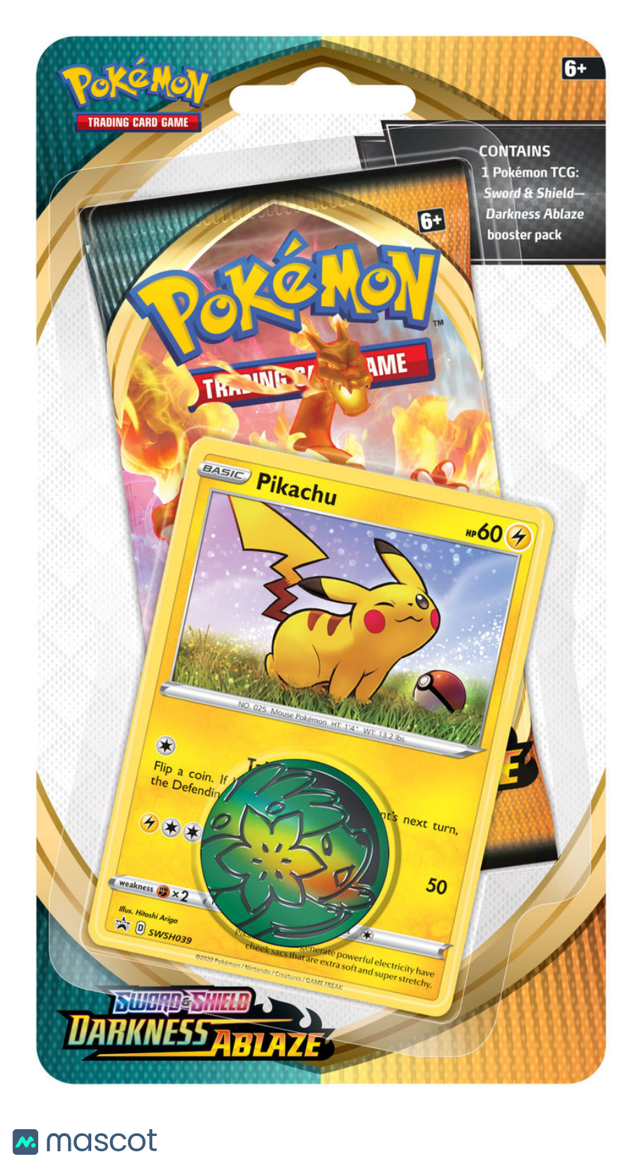 2020 Pokemon Sword & Shield Darkness Ablaze (Pikachu) Single Pack Blister