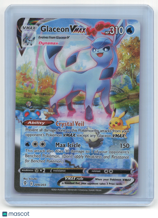 2021 Pokemon TCG Glaceon VMAX Evolving Skies #209/203