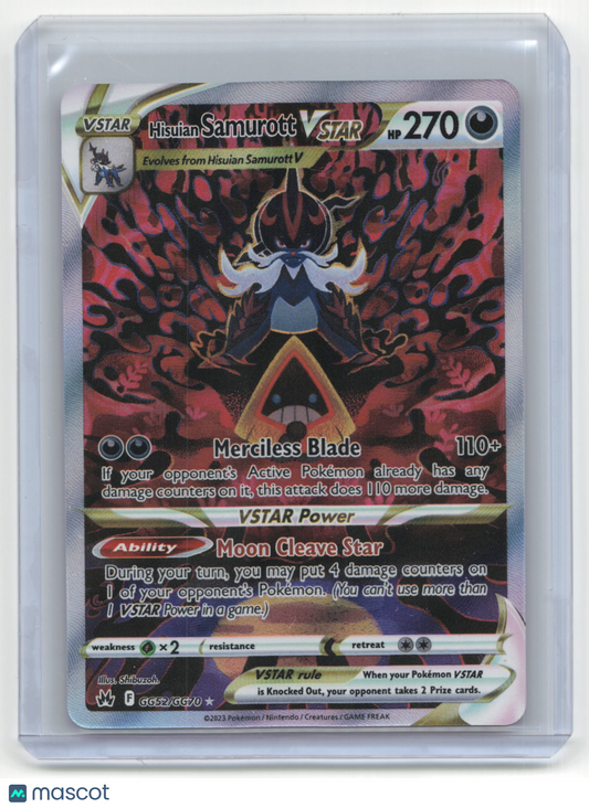 2023 Pokemon Hisuian Samurott VSTAR Crown Zenith: Galarian Gallery #GG52/GG70
