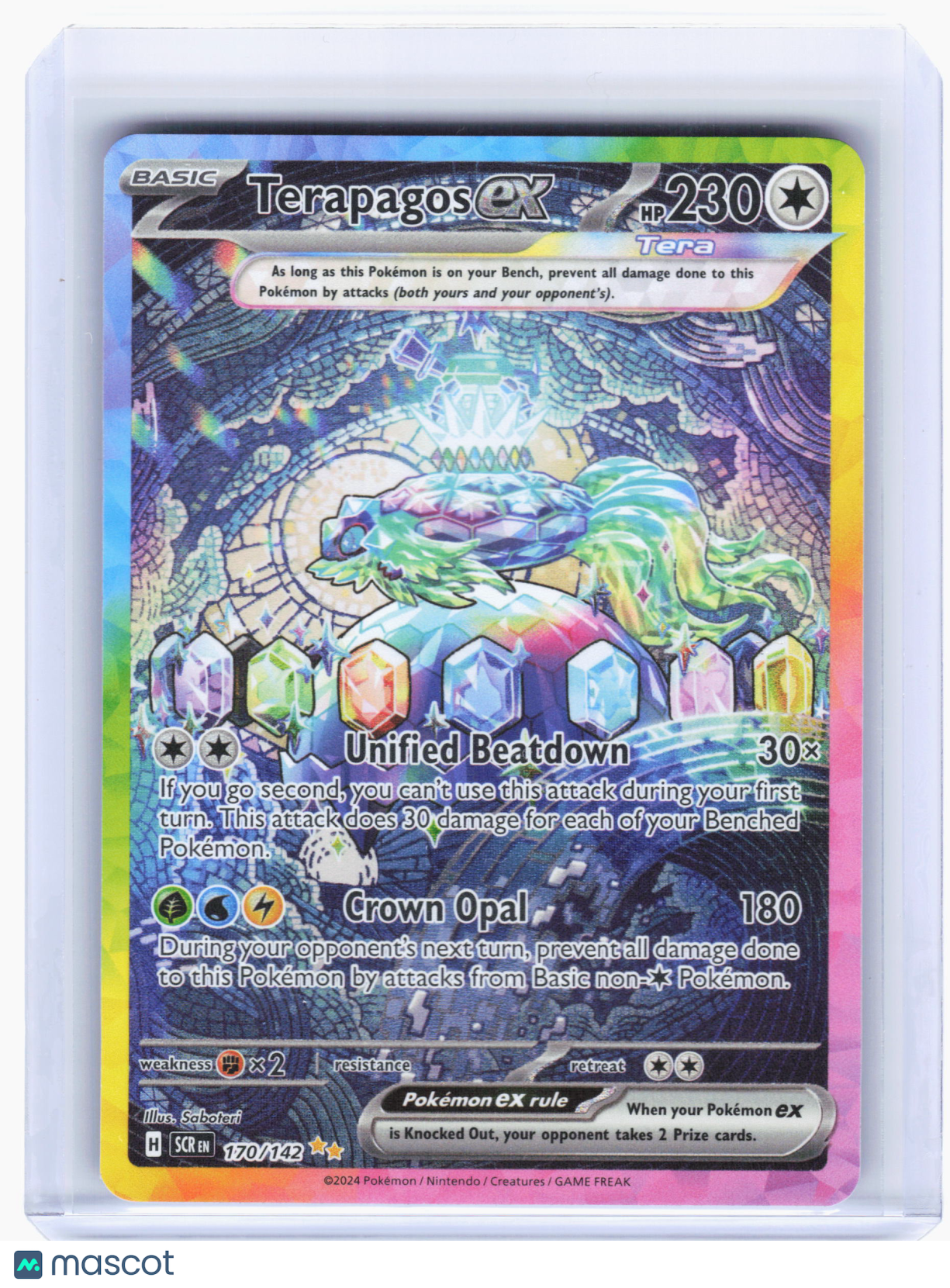 2024 Pokemon—Terapagos ex #170/142 Stellar Crown—SIR Holo [Print Error]