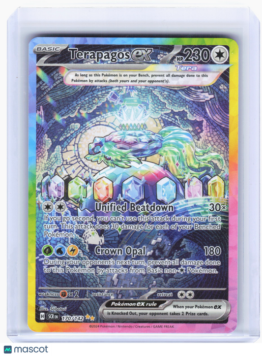 2024 Pokemon—Terapagos ex #170/142 Stellar Crown—SIR Holo [Print Error]