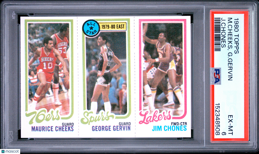 1980 Topps Basketball—M. Cheeks, G. Gervin J. Chones —PSA 6