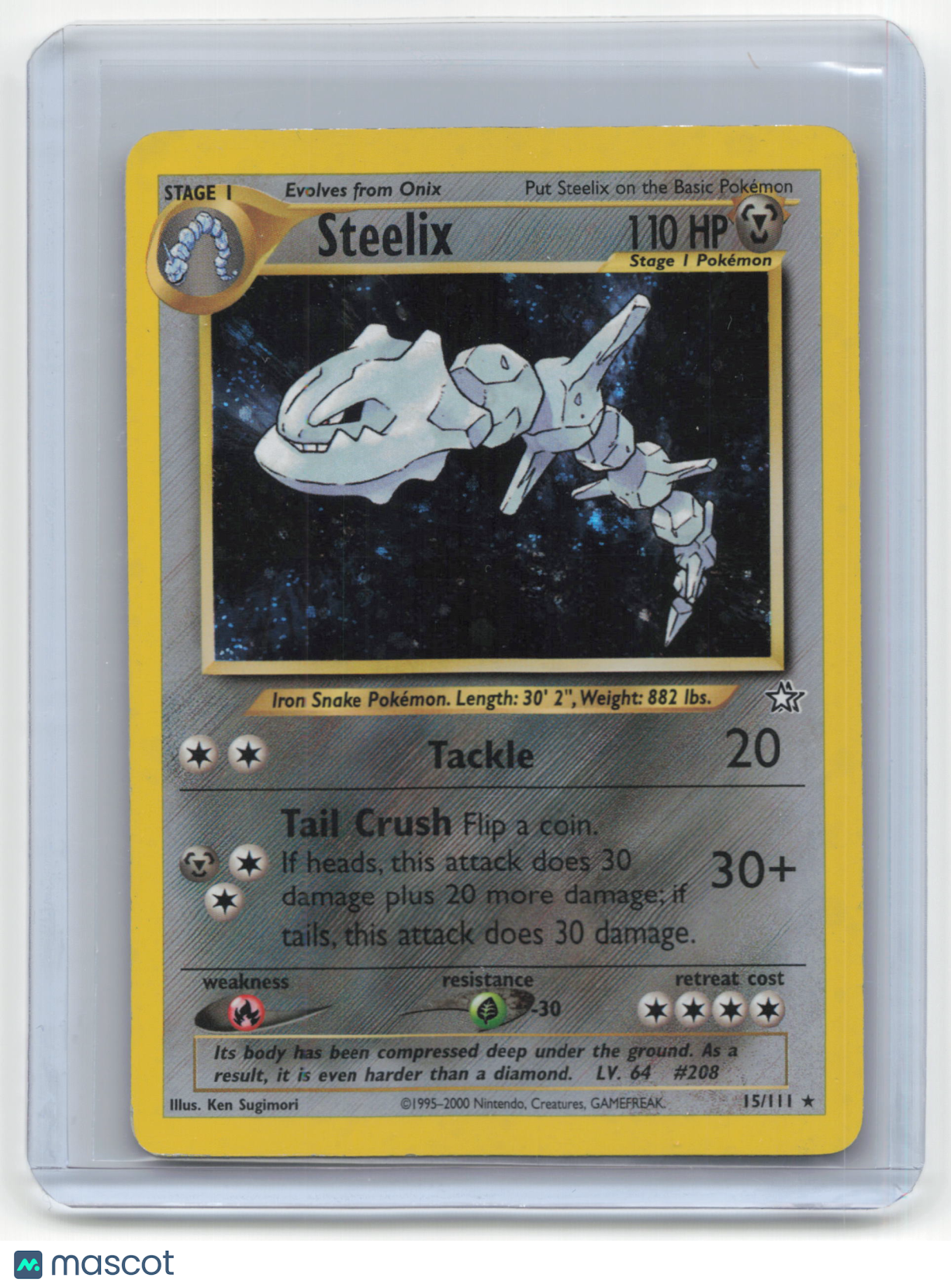 2000 Pokemon TCG Steelix Neo Genesis #15/111 Heavily Played Holo