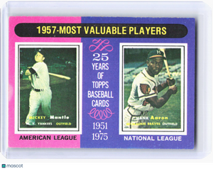 1975 Topps Baseball—1957- Most Valuable Players #195 —Very Good
