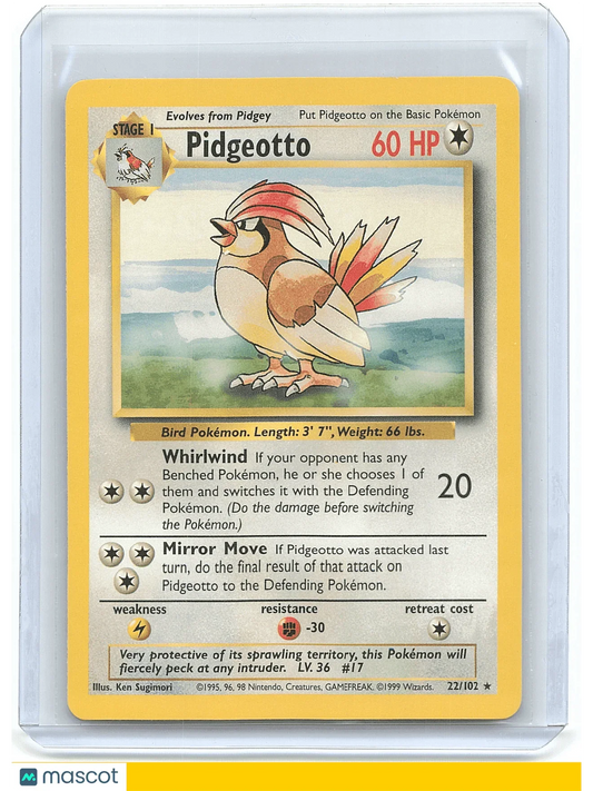 1999 Pokemon Pidgeotto #22/102 - Papa Joey's Collectibles