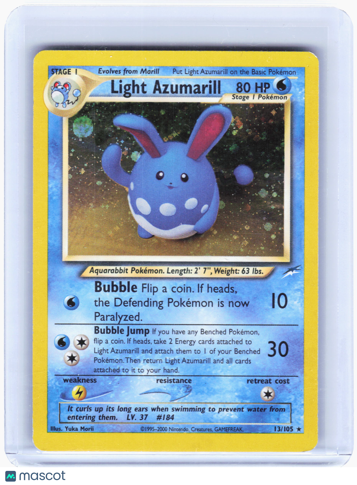2000 Pokemon—Light Azumarill #13/105 Neo Destiny—Rare Holo [Moderately Played]