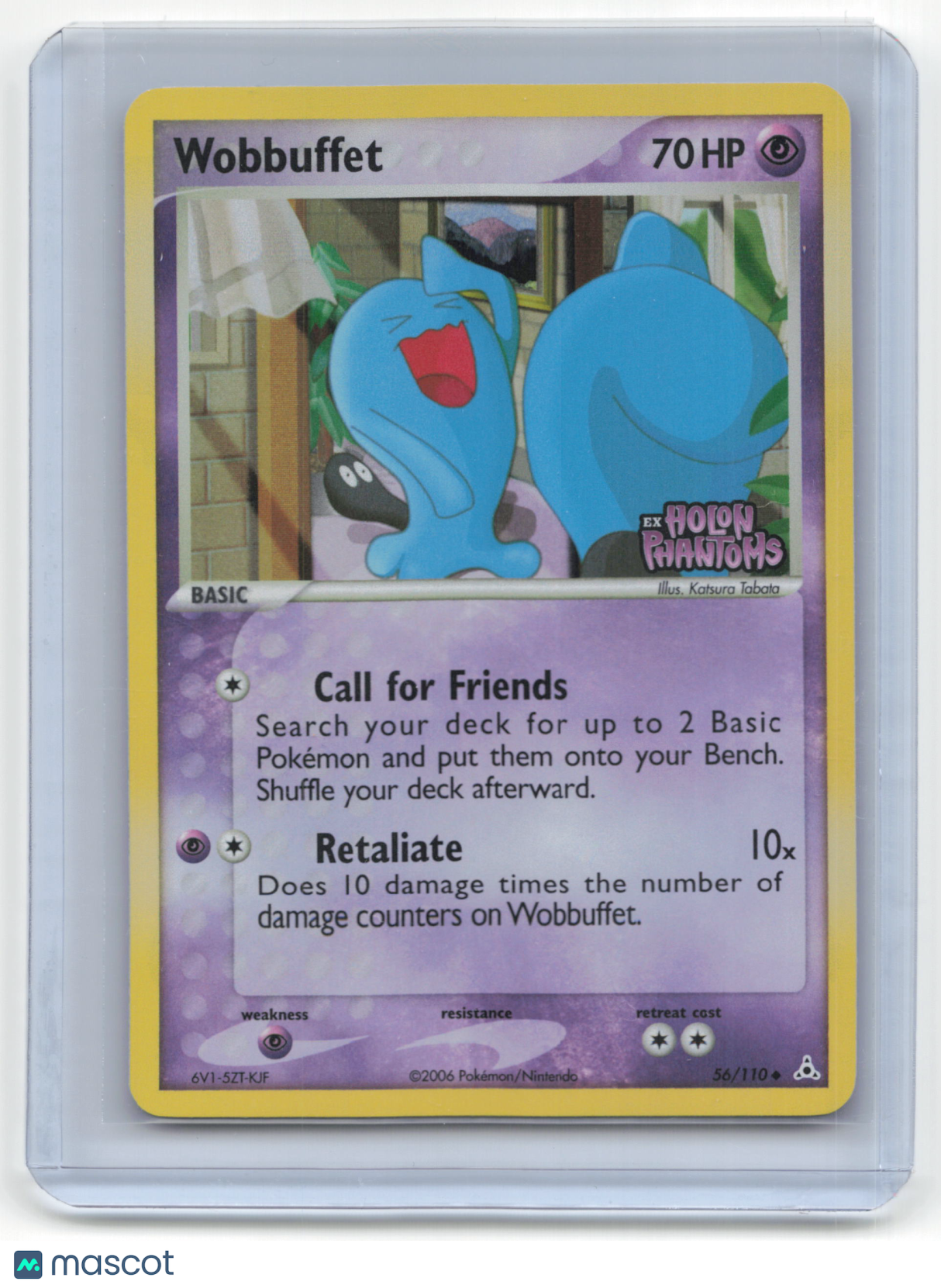 2006 Pokemon TCG Wobbuffet Holon Phantoms #56/110 Stamped