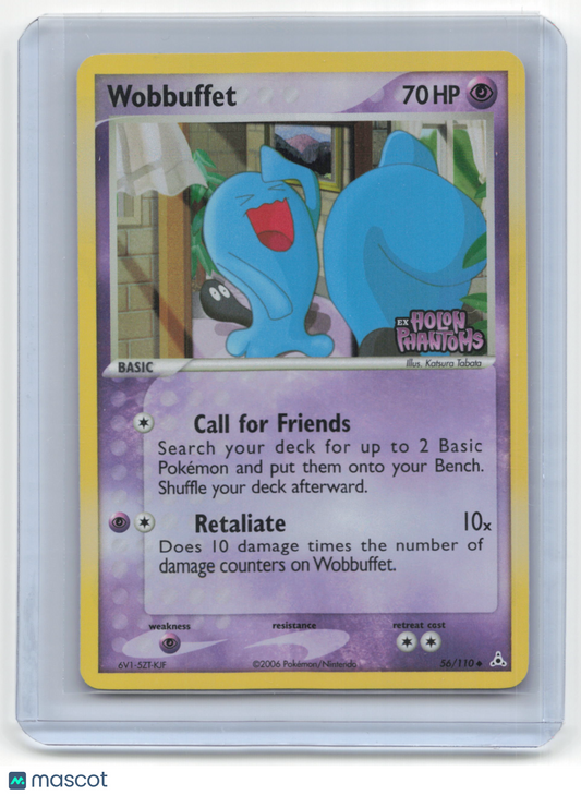 2006 Pokemon TCG Wobbuffet Holon Phantoms #56/110 Stamped