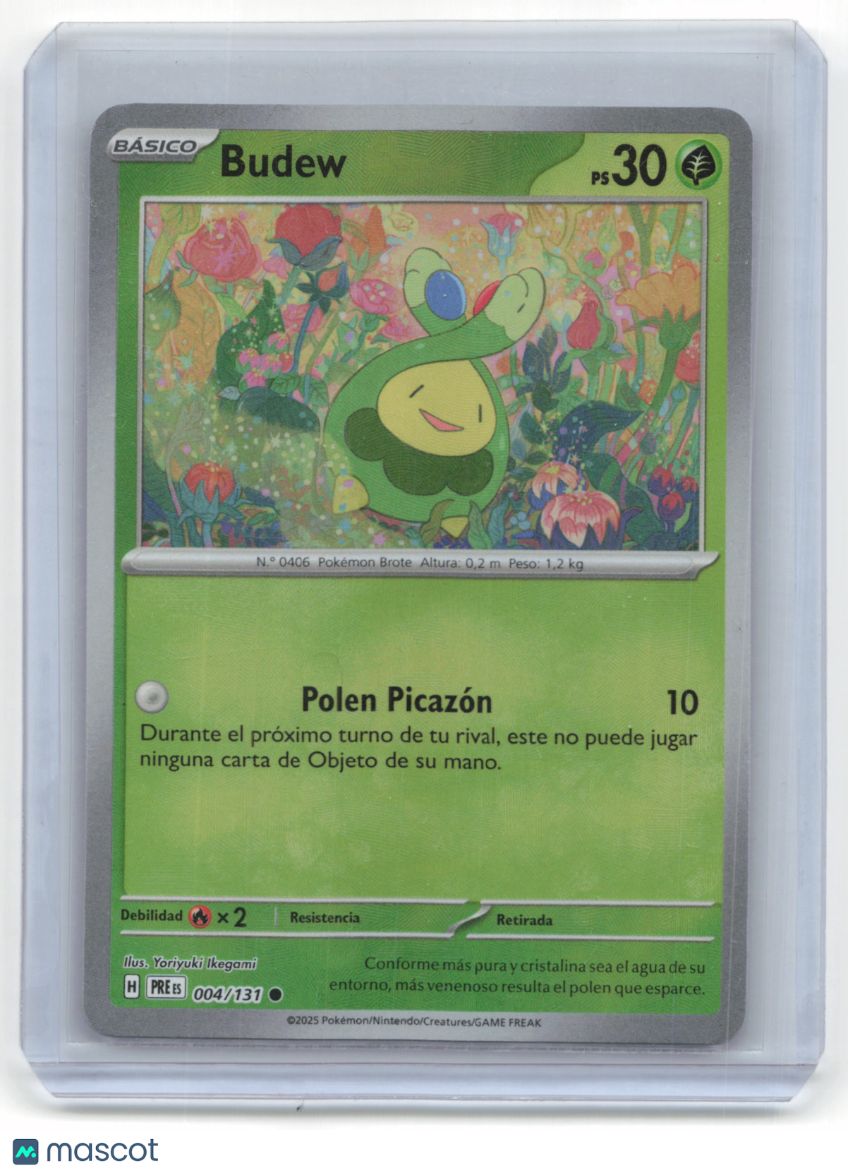 2025 Pokemon TCG Budew Prismatic Evolutions #004/131 Spanish MasterBall Holo