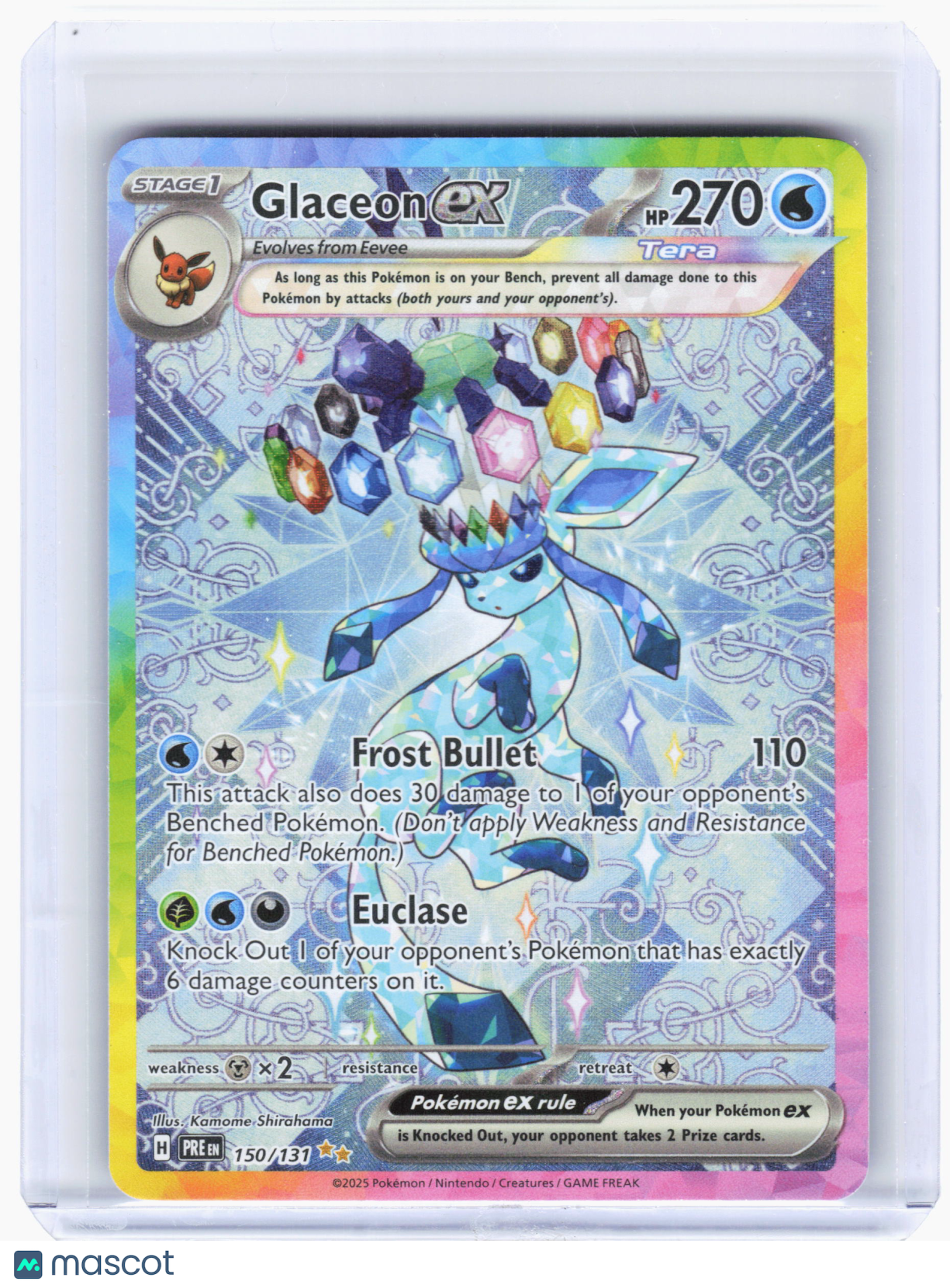 2025 Pokemon—Glaceon ex #150/131 Prismatic Evolutions—SIR Holo [Heavily Played]