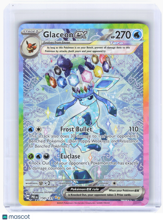 2025 Pokemon—Glaceon ex #150/131 Prismatic Evolutions—SIR Holo [Heavily Played]