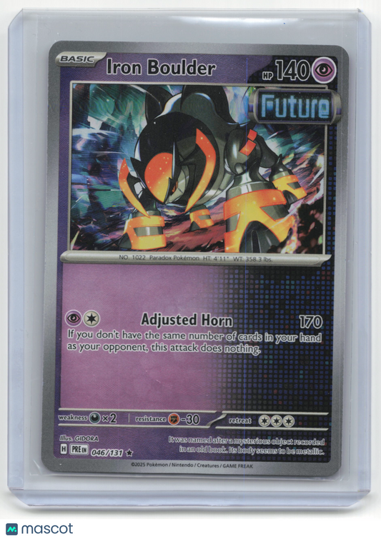 2025 Pokemon Iron Boulder Prismatic Evolutions #046/131 MasterBall Holo