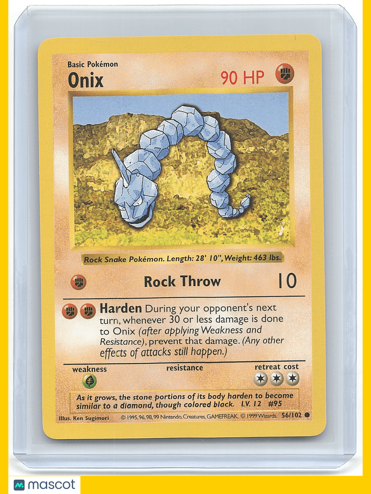 1995 Pokemon Onix #56/102 56/102