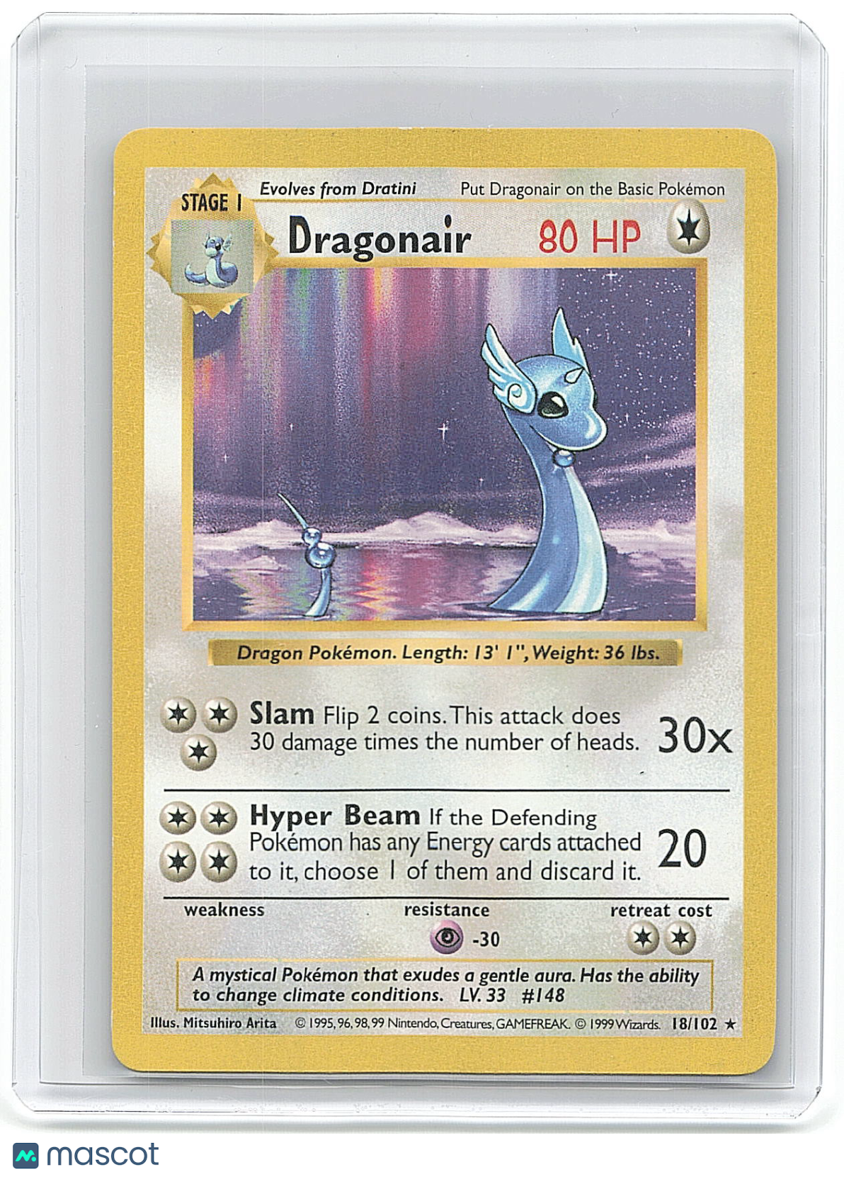 1999 Pokemon Dragonair #18/102 18/102