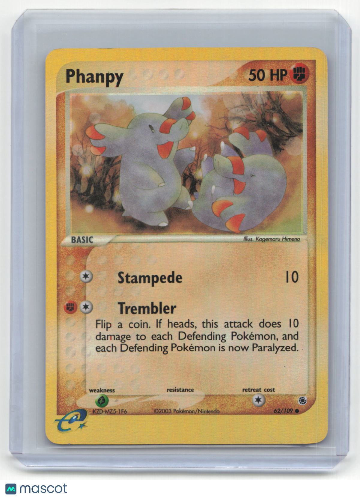 2003 Pokemon TCG Phanpy Ruby and Sapphire #62/109 Reverse Holo