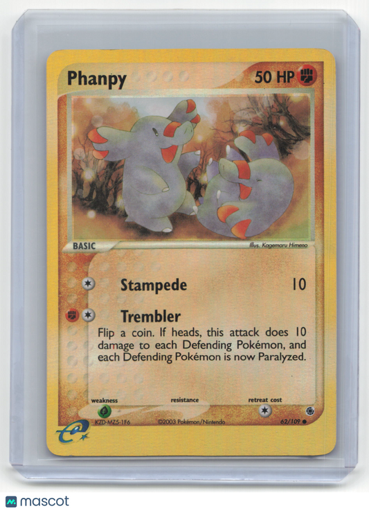 2003 Pokemon TCG Phanpy Ruby and Sapphire #62/109 Reverse Holo