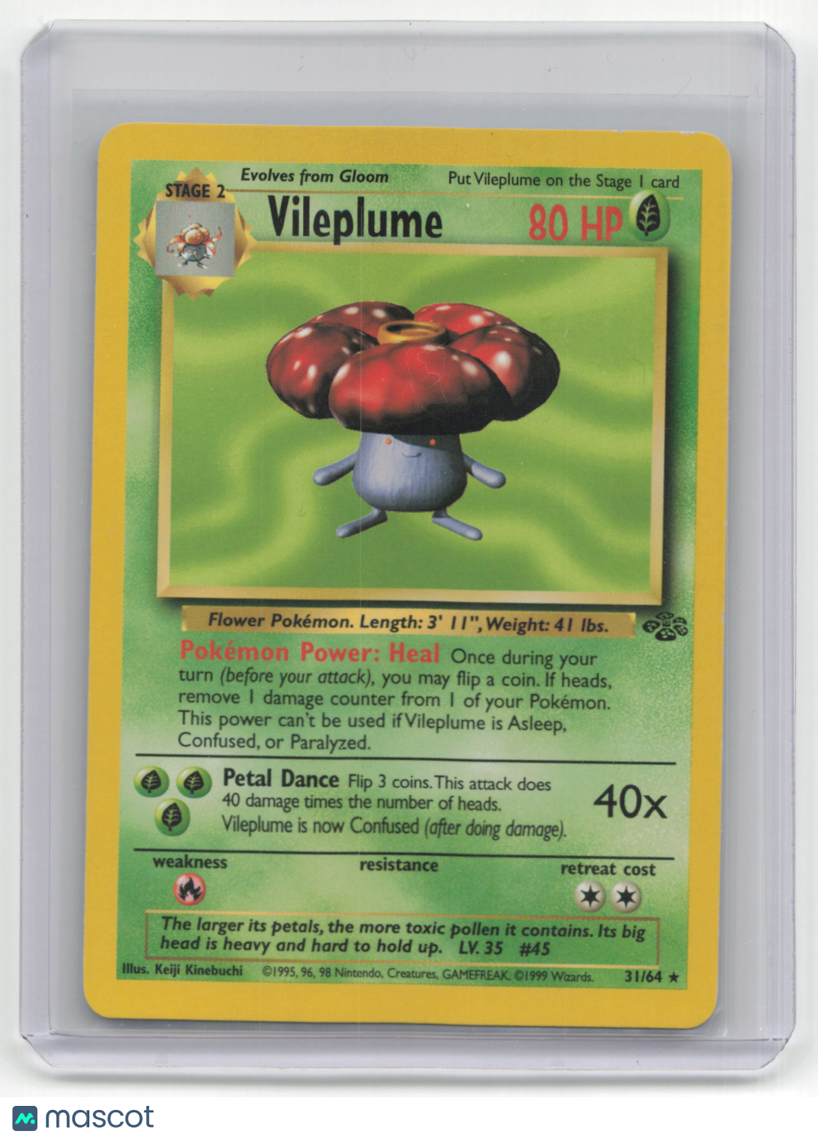 1999 Pokemon TCG Vileplume Jungle #31/64 Lightly Played Basic