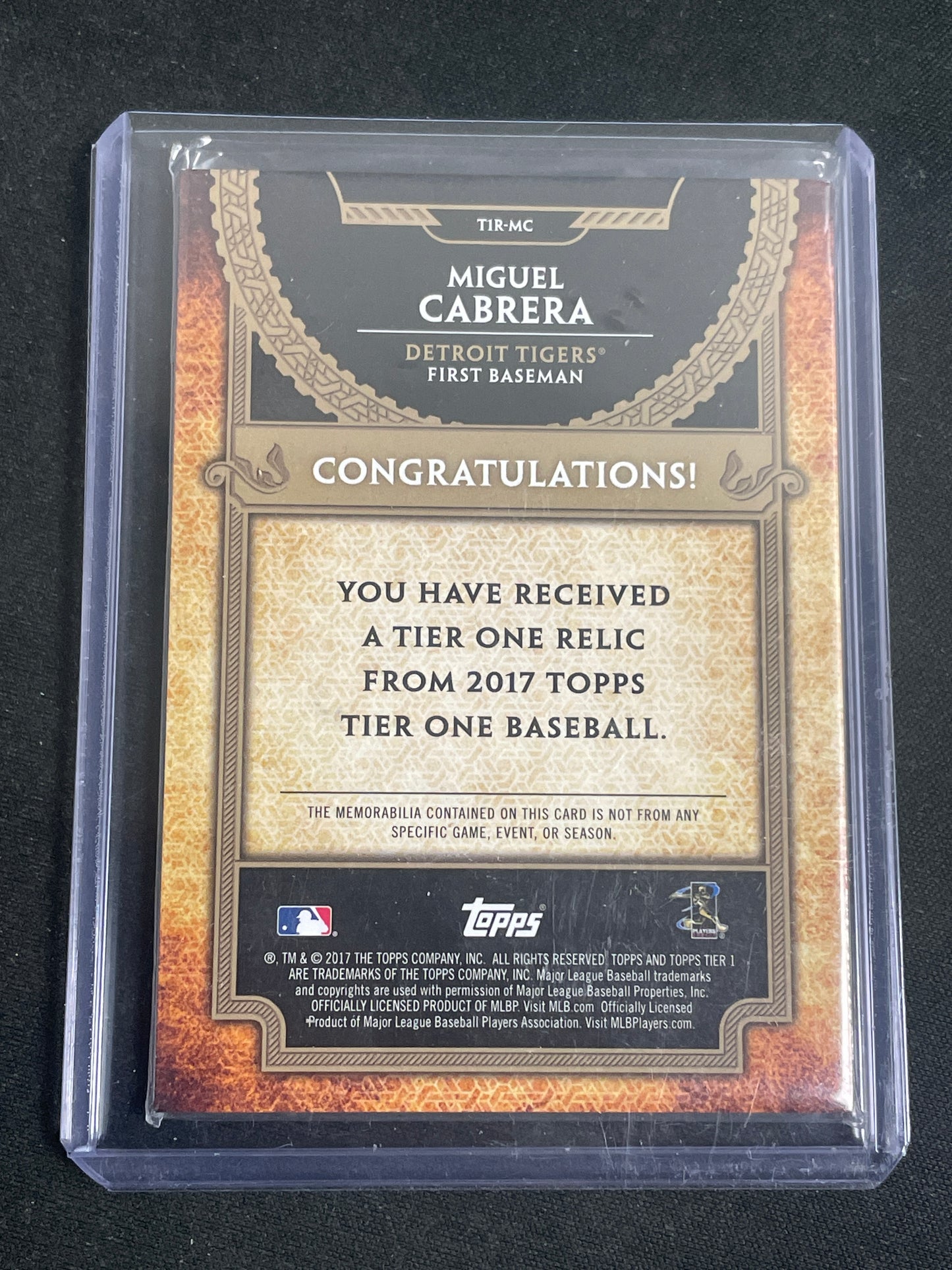 2023 Baseball Miguel Cabrera 010/331 Game-Used Memorabilia