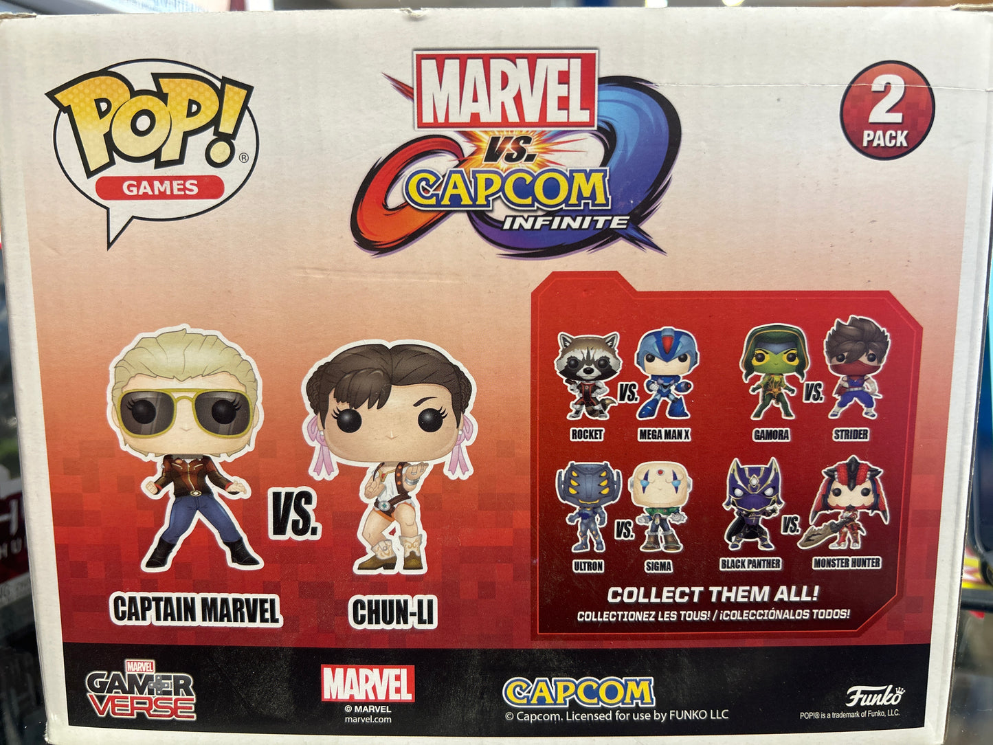 Funko Captain Marvel bs Chun-Li Marvel vs Capcom Infinite