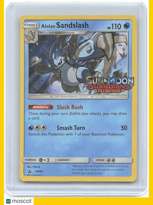 2017 Pokémon Alolan Sandslash Sun & Moon Guardians Rising #SM18