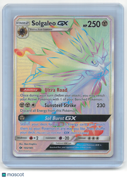 2017 Pokemon Solgaleo GX Sun & Moon #155/149 Lightly Played