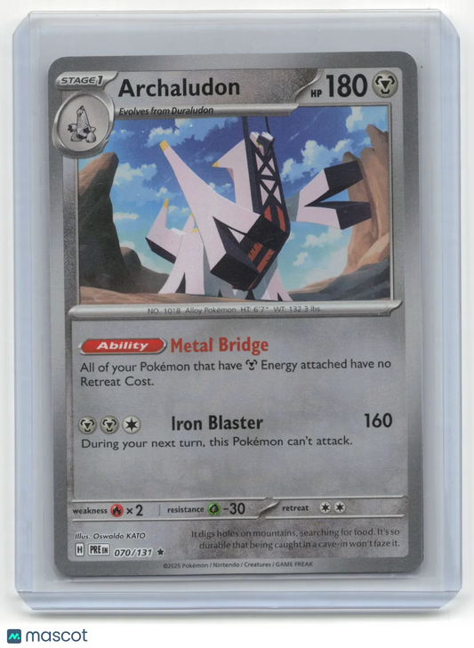 2025 Pokemon TCG Archaludon Prismatic Evolutions #070/131 MasterBall Holo - Papa Joey's Collectibles