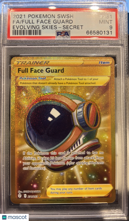 2021 Pokemon Full Face Guard Sword & Shield Evolving Skies #231/203 PSA 9