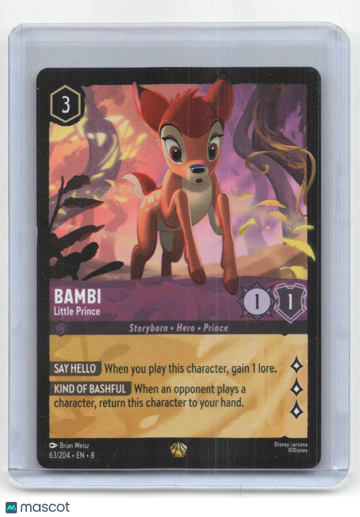 2025 Disney Lorcana Bambi Reign of Jafar #63/204 English