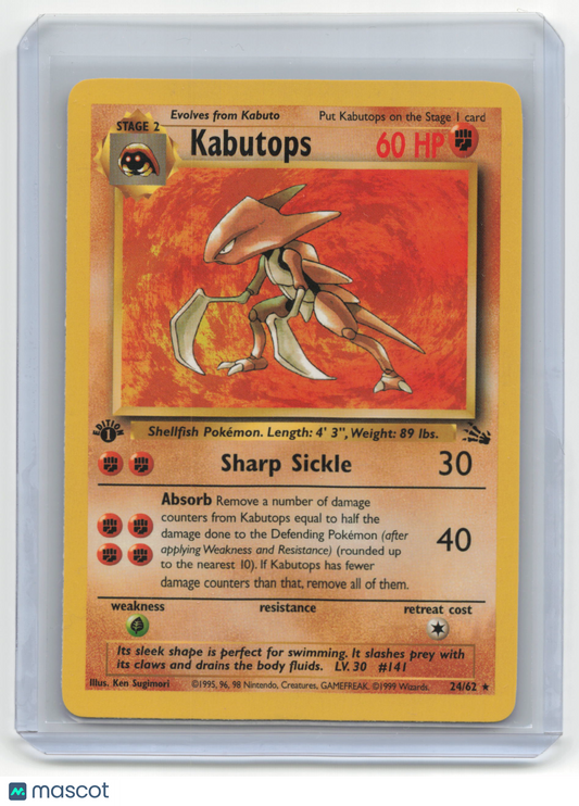 1999 Pokemon Kabutops Fossil #24/62