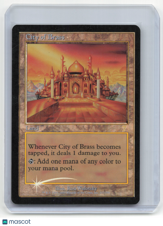 1994 Magic: The Gathering City of Brass Arabian Nights Foil 7th Edition