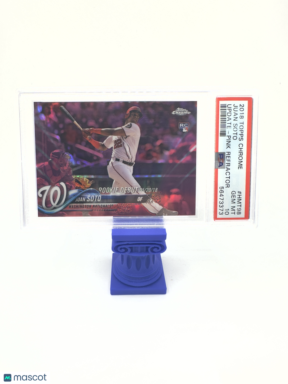Topps 2018 Topps Chrome Update Baseball—Juan Soto #HMT98 Pink Refractor —PSA 10