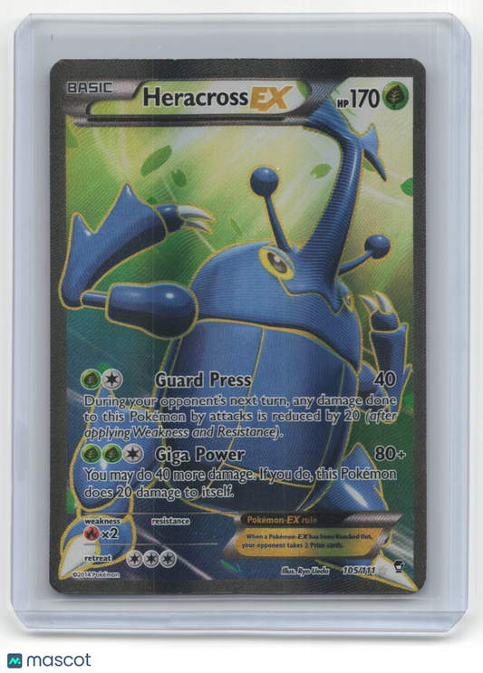 2014 Pokemon TCG Heracross EX Furious Fists #105/111 Lightly Played