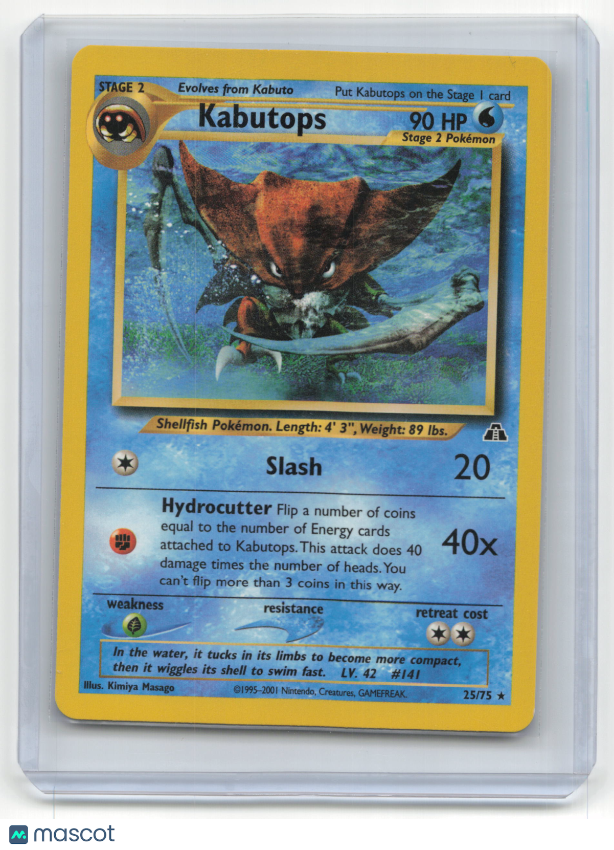 2001 Pokemon TCG Kabutops Neo Discovery #25/75 English Mod Played Basic