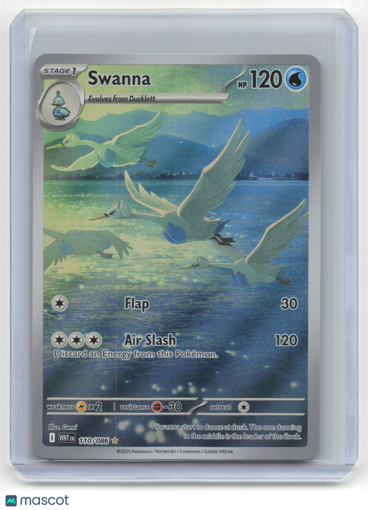 2025 Pokemon Swanna White Flare #110/86 Near Mint