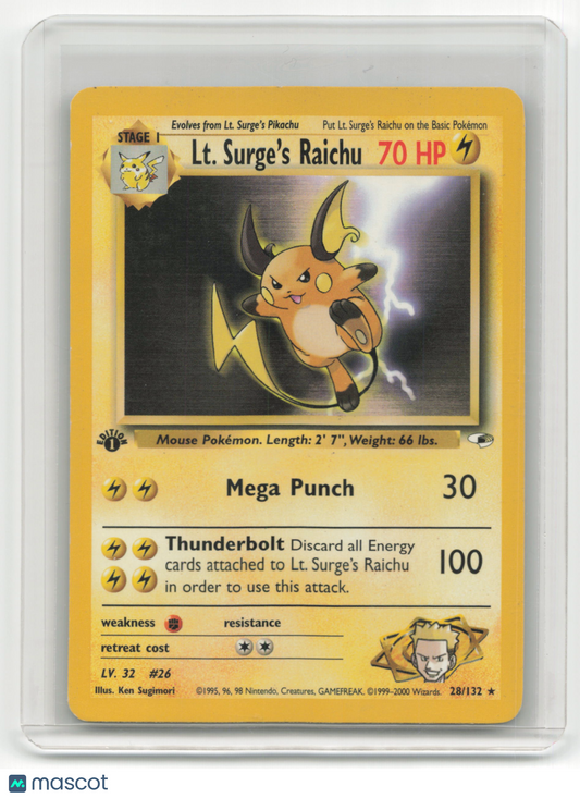 2000 Pokemon Lt. Surge's Raichu Gym Challenge #28/132 Lightly Played Basic