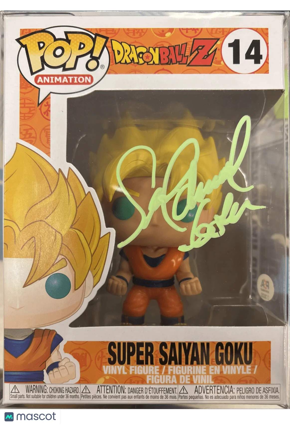 2023 Funko Dragonball Z Super Saiyan Goku #14 Autographed W/ COA - Papa Joey's Collectibles