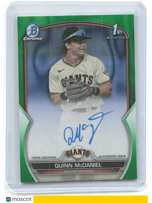 Topps 2023 Bowman Chrome Baseball Quinn McDaniel Green #BDC-BC - Papa Joey's Collectibles