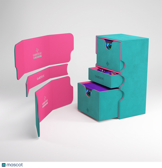 Gamegenic Stronghold 200+ XL Convertible Teal/Pink Deck Box