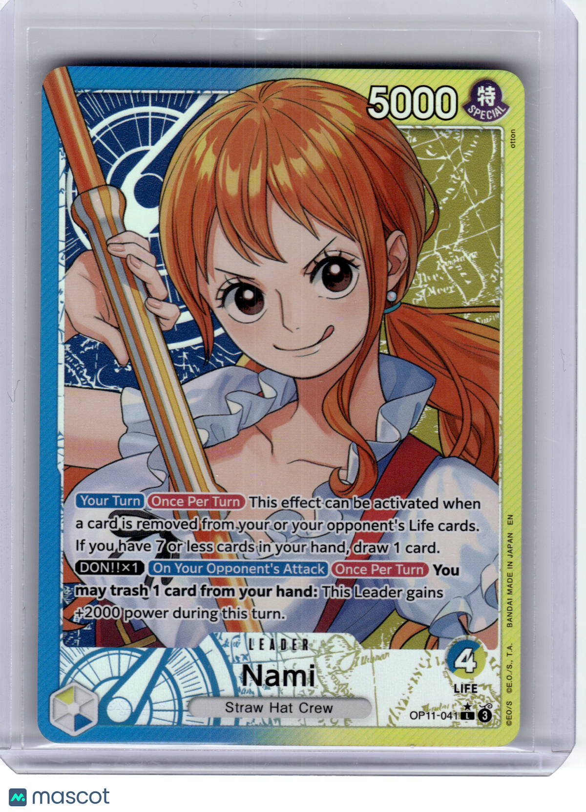 2025 One Piece—Nami #OP11-041 A Fist of Divine Speed—Leader Foil