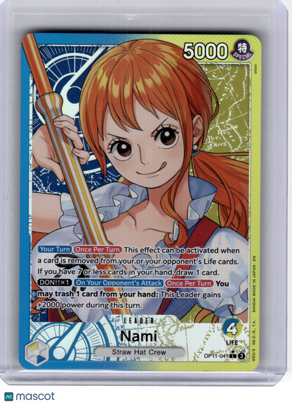 2025 One Piece—Nami #OP11-041 A Fist of Divine Speed—Leader Foil
